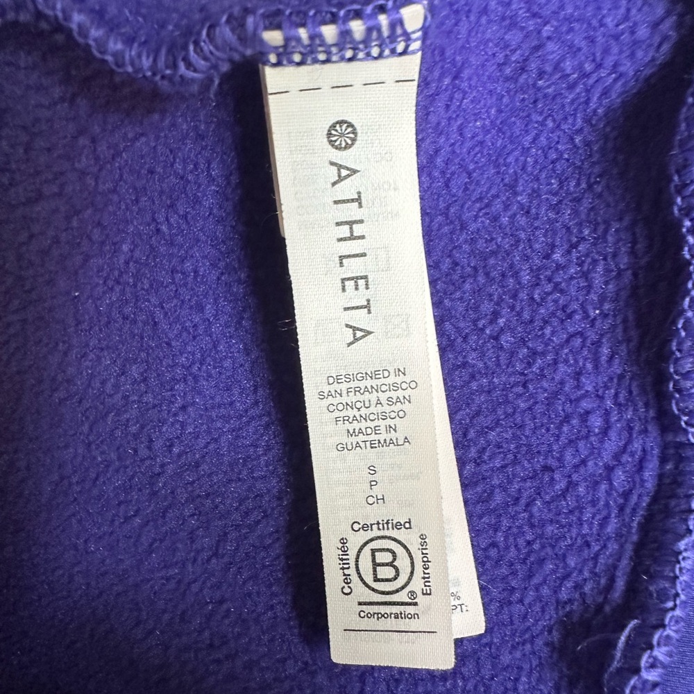 Athleta Purple Quarter-Zip Cropped Pullover - Picture 6 of 8